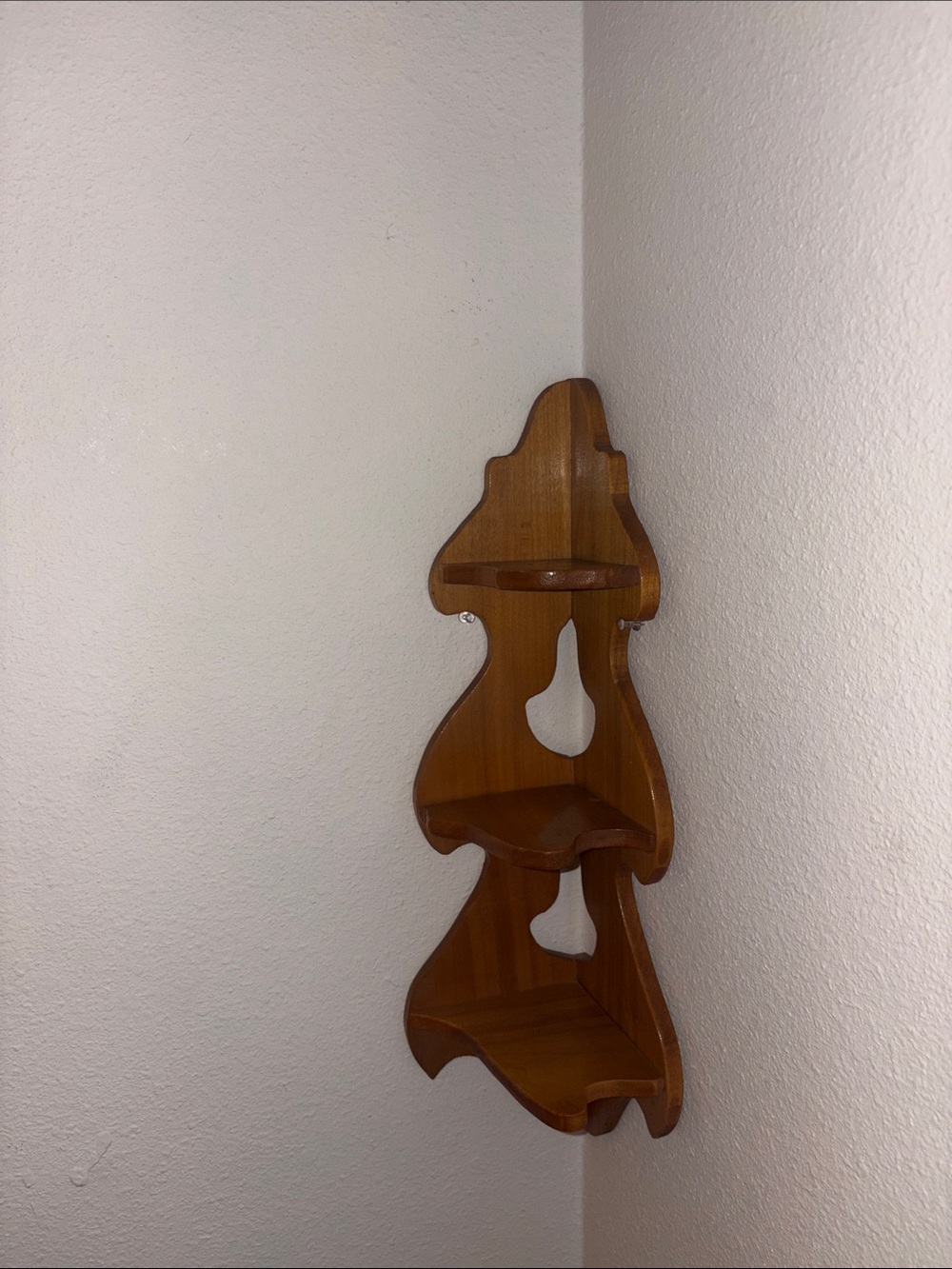 Classic Wooden Corner Wall Shelf - Brown